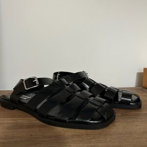 Steve Madden Black Leather Sandals
